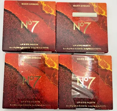 4x No7 Warm Embers Lip & Eye Palette 6 Eyeshadow 2 Lip Gloss & Mirror *unused* • £6