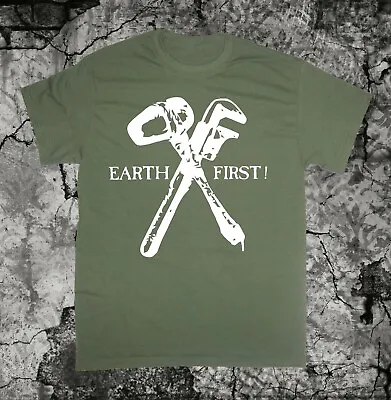 Earth First T Shirt - Liberation Front Rights Animal Human ELF ALF Anarchy Vegan • $19.99