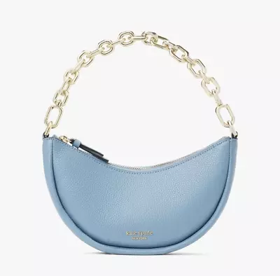 Kate Spade Smile Small Leather Chain Shoulder Bag Crossbody Clutch ~NWT~ Blue • $130.50