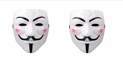 $9.99 • Buy 2pk V For Vendetta Costume Mask Guy Fawkes Anonymous Halloween Cosplay 