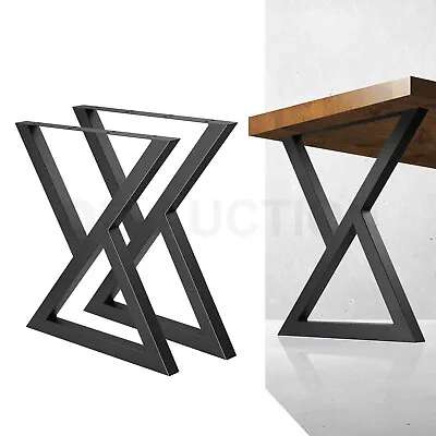 Coffee Dining Table Leg Metal Console Bench Furniture Feet Base Steel 2PCS Black • $99.95