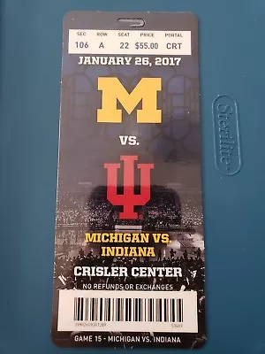 2016 - 2017 Michigan Wolverines Vs Indiana Hoosiers Basketball Plastic Ticket • $14.99