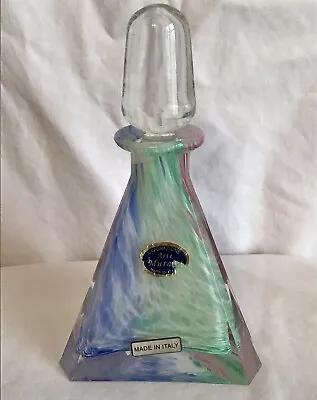 Vintage Murano Lavorazione Italy Hand Blown Glass Perfume Bottle With Stopper A8 • $9.99