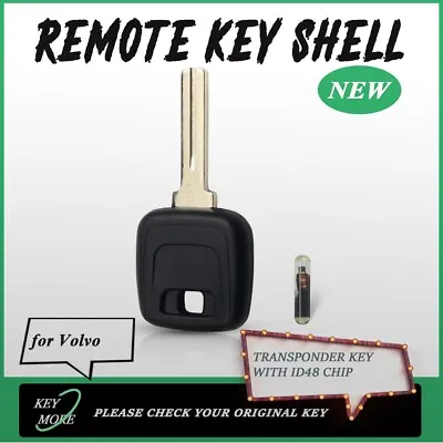 Transponder Car Key With ID48 Chip For Volvo VOLVO S40 V40 D30 S60 S80 XC90 XC60 • $10.82
