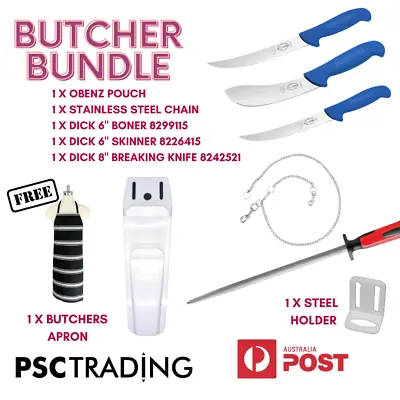 Butcher's Apprentice Tool Kit - F.Dick Knife /Steel / Pouch + 1 Chain 8pc • $205