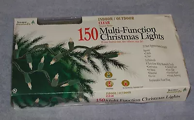 Home Accents Christmas 150 Multi 8 Function Clear Light Set 51 Feet New • $9.90