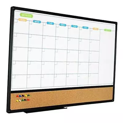  Magnetic Calendar Whiteboard & Bulletin Corkboard Combo Calendar 36 X 24 Inch • $102.77