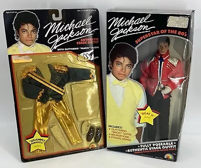 Michael Jackson Beat It Outfit Doll NIB Magic Glove Microphone Stand NIP 12 In • $92