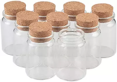 80ml Glass Bottles With Cork Small Transparent Mini Empty Glass Vials Jars Clear • $19.59