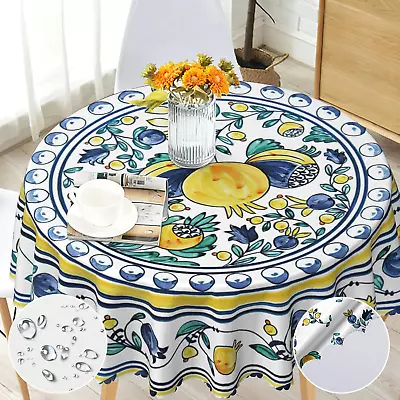Round Tablecloth 60 Inch Floral Round Table Cloth Stain Resistance Water Repe • $26.15
