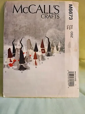 McCall's Sewing Pattern #6673 Christmas Decoration Gnomes 3 Sizes S/M/L NEW/UC • $5