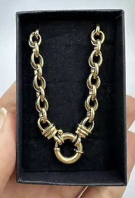 Belcher / Rolo Chain Chunky Bracelet 9ct 375 Yellow Gold 925 Silver Filled 19cm • $400