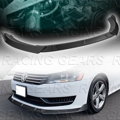 Matt Black Front Bumper Spoiler Splitter Lip Fit 12-15 Volkswagen Passat Sedan • $79.95