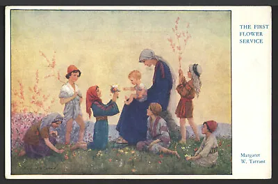 Margaret W. Tarrant Postcard “The First Flower Service” Medici Pkt. 157 – VG • $10
