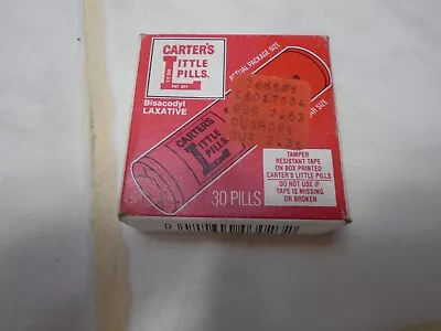 Vintage Carter's Little Pills Laxative Medicine Bottle In Sealed Box Dushore PA • $3.50