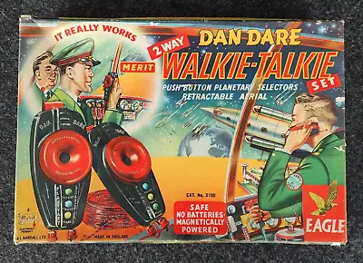 Vintage Merit Dan Dare Two-Way Walkie-Talkie Set 1950s - In Original Box • £119.99