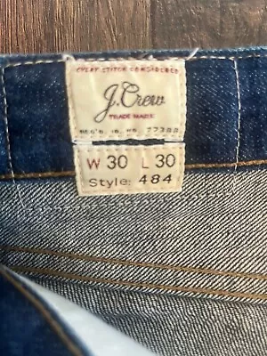 J Crew 484 Selvedge Denim Jeans Dark Blue 30x30 Japanese Kaihara Washed • $19.99