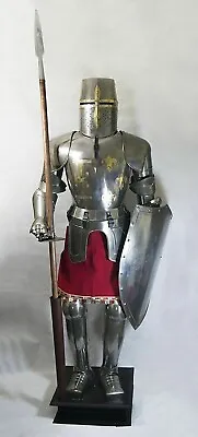 Knight Templar Suit Of Armour Medieval Roman Armor Statue Costume • £560.49