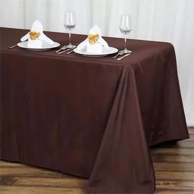 Chocolate BROWN Polyester 90x132  Rectangle TABLECLOTHS Wedding Party Linens • $11.78