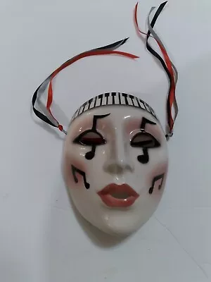 Vintage Ceramic Mask Face Piano Keyboard Music Notes Clay Art San Francisco READ • $39.90