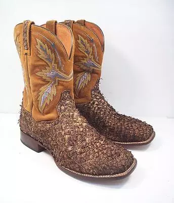 Dan Post Men's 12 D Dorsal Sea Bass Chocolate Western Boots Broad Square Toe • $186.95