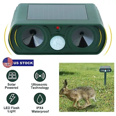 Ultrasonic Animal Repeller Solar Motion Sensor Repellent Outdoor For Garden Yard • $17.88