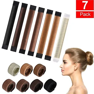 7Pcs Womens Hair Bun Maker French Twist Hair Donut Fold Wrap Snap Magic DIY Tool • $12.90