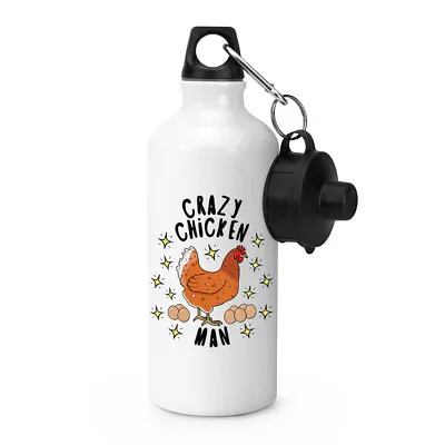 Crazy Chicken Man Stars Sports Drinks Bottle Camping Flask - Funny Animal Pet • $36.53