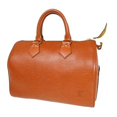 LOUIS VUITTON LV Logo Speedy 25 Travel Hand Bag Epi Leather Brown M43013 83EA396 • $398
