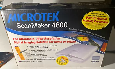 Microtek ScanMaker 4800 Scanner Copier W/Bonus 35mm Slide & Filmstrip Adapter • $11.39