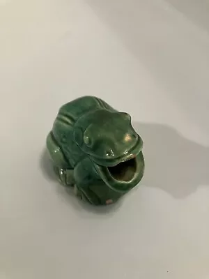 Vintage Ceramic Green Miniature Frog • $12