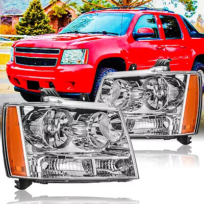 Fit For 2007-2014 Chevy Avalanche Tahoe Suburban Amber Corner Chorme Headlights • $79.99