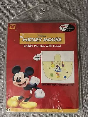 8/7/Disney World Mickey Mouse Waterproof Rain Poncho  Reflecting Strips Child 4+ • $7