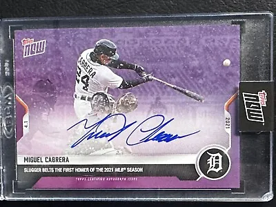 2021 Miguel Cabrera Signed Topps Now Snow Home Run #18 Detroit Tigers • $389