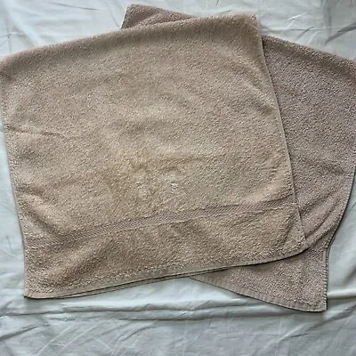 Vintage St Michael Beige Hand Towels 100% Cotton X 2 Retro 70s VW Campervan • £14.99