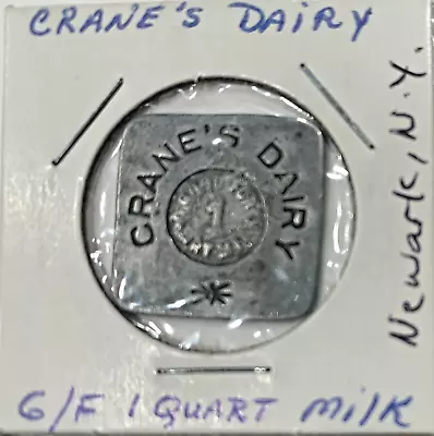 Crane's Dairy Good For 1 Qt Of Milk St. Joseph Mo. / Newark N.y. • $6.50