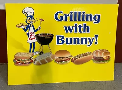 Vintage? Bunny Bread Paper Store Sign Grilling With Bunny 24  X 18  Collectible • $69.90