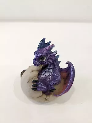 Dragon Baby Hatching From Egg Purple Statue 2.5 W Fantasy Figurine Room Decor • $5.50
