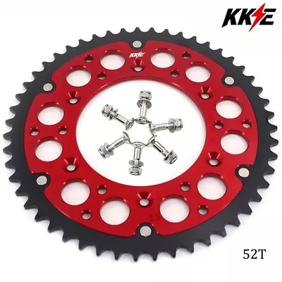 KKE 52T Hybrid Rear Sprocket Red For HONDA CR125R 250R CRF250X 450X CRF250R 450R • $59.99