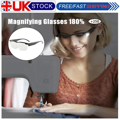 £8.99 • Buy Magnifying Glasses Loupes 180% Magnifier Glasses With Led Light Reading Sewing