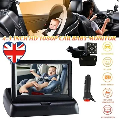 Display 8 LED Infrared Night Vision Car Seat Mirror Camera Safety Baby Monitor • £26.99