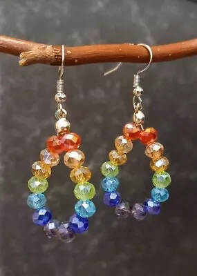 Handmade Rainbow Drop Earrings Pride LGBTQ+ • £2.95