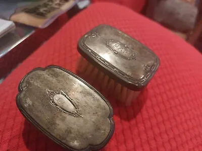 Two Vintage Sterling Silver Small Nylon Baby Brushes Very Old  • $35