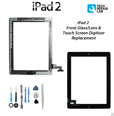 NEW IPad 2 Complete Front Glass/Digitiser Touch Screen Assembly With Tools BLACK • £9.95