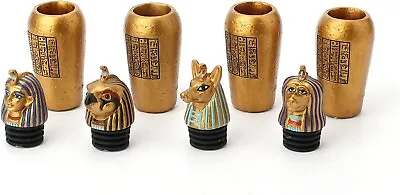3 1/2  Egyptian Canopic Jars Miniatures (Set Of Four) Resin Figurine • £38.60