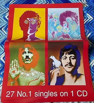 Beatles 27 No. 1's Promo Poster 2000 Apple Richard Avedon Art Work 2 Sided 18x24 • $100