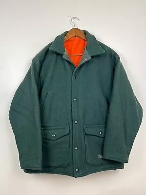 Vintage Codet Thick Wool Jacket Mackinaw Hunting Reversible Green Orange Coat • $68