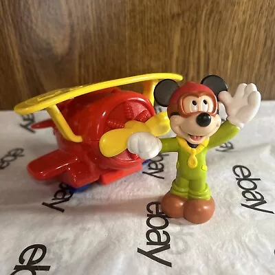 Walt Disney Mickey Mouse Flying A Red And Yellow Plane. • $18.99