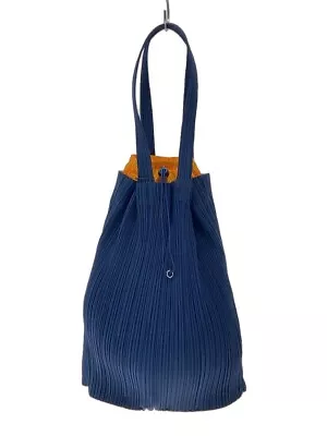 PLEATS PLEASE ISSEY MIYAKE Handbag Shoulder Bag Polyester Navy Orange Used F/S • $332.49