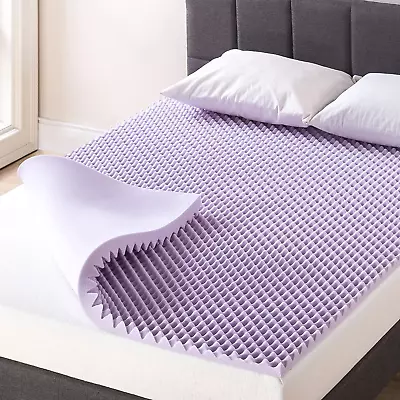 1.5 Inch Egg Crate Memory Foam Soothing Lavender Infusion Twin Mattress Topper • $57.99